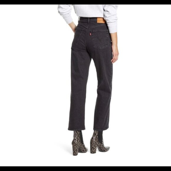 NEW Levi's RibCage Ankle Straight Jeans Black 25 NWT - Picture 6 of 6